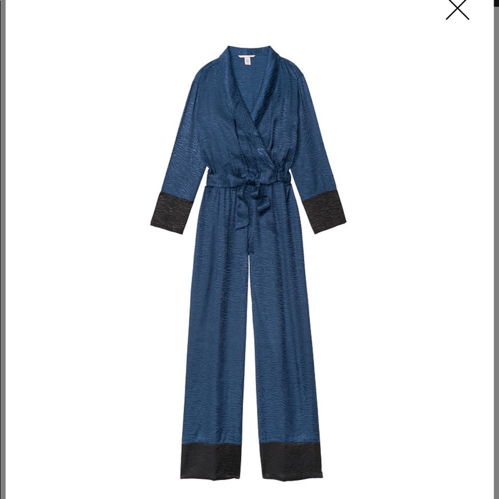 Victoria’s Secret Zebra Jumpsuit blue and black XS